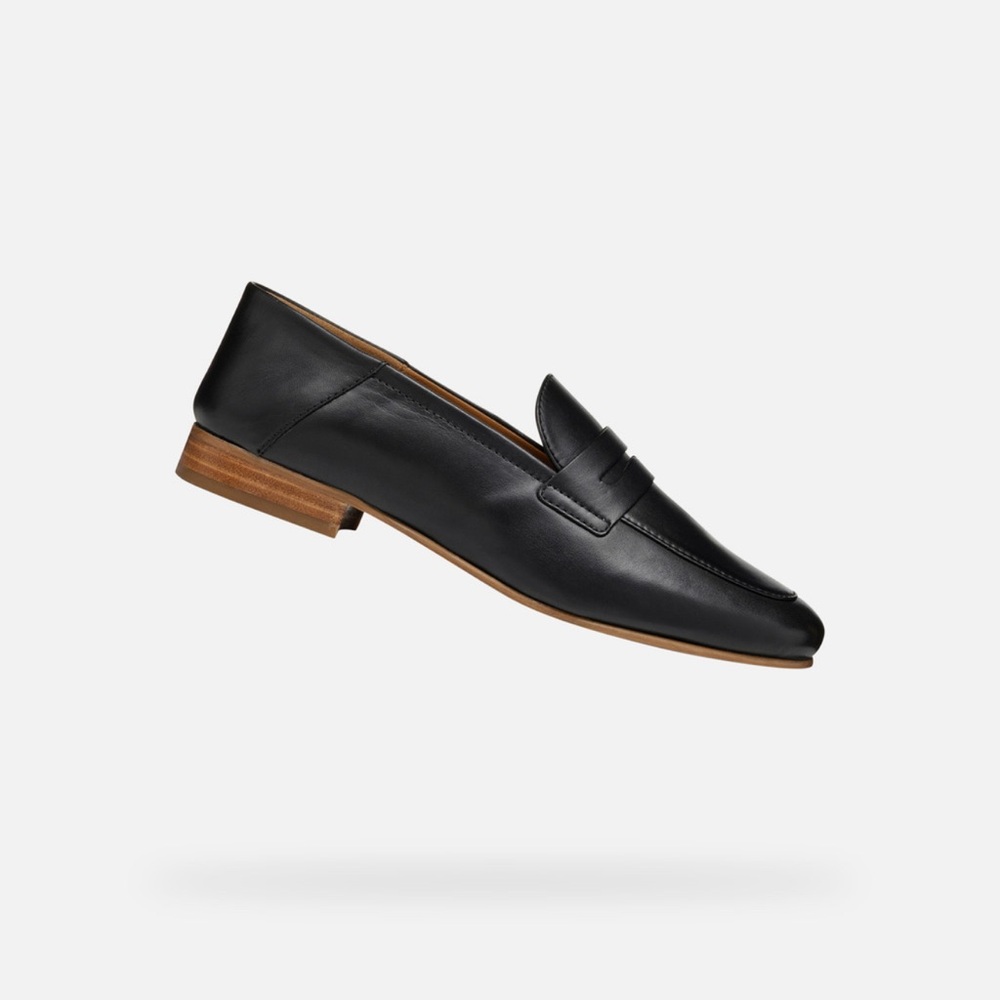 Geox Classic Black Leather Loafers